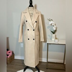 NWOT Elegant Double-Breasted Tan Coat